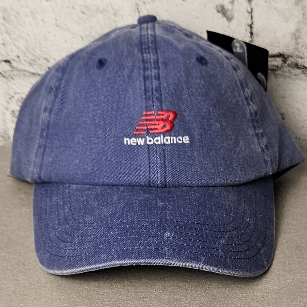 New Balance Classic Logo Hat Blue Adjustable Baseball Cap NWT - Picture 2 of 9